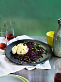 Burrata on beetroot salad