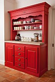 Red-painted, country-house-style dresser