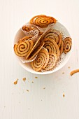 Wafer-thin spiced pinwheel biscuits
