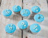 Blue cupcakes for a christening