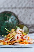 Exotic prawn salad with pineapple