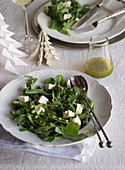 Three-pea salad with mint dressing