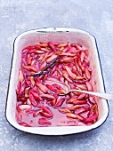 Rhubarb compote with vanilla pods