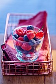 Berries in a glass bowl