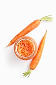 Carrot salad in a jar