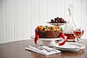 Glazed fruit Christmas cake with cherries and sherry