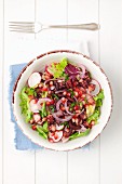 Salat mit gegrilltem Oktopus, Radieschen & Granatapfelkernen