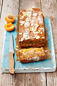 Almond cake with apricots, sliced