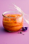 Preserved melon with lavender flowers