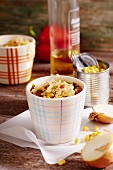 Spicy white cabbage and sweetcorn relish