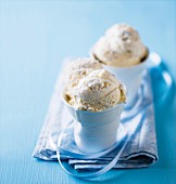 Cups of vanilla ice cream
