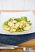 Gnocchi with pesto and pine nuts