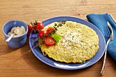 Maltese-style omelette (noodle omelette with herbs and Parmesan cheese)