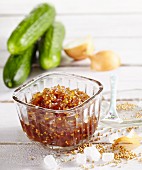 Cucumber relish with onions