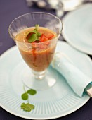 Cold tomato soup for a beach picnic