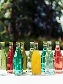 Various drinks in bottles for a mid-summer festival