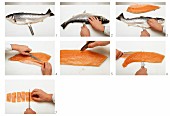 Filleting salmon