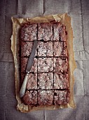 Chocolate brownies with cranberries for Christmas