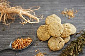 Hemp seed biscuits with hemp seed brittle