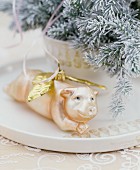 Pig with wings Christmas tree bauble
