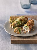 Savoy cabbage parcels with goat's cheese and pine nuts