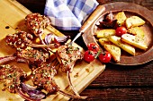 Lamb chops with spiced potatoes