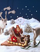 Father Christmas in a gingerbread sleigh