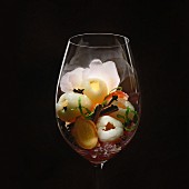 Gewürztraminer wine flavours in wine glass