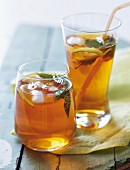 Refreshing ice tea with Earl Grey and mint