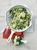 Pasta with spring herbs and Parmesan