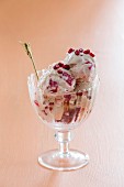 Ice cream with pomegranate seeds, rose water and Turkish Delight