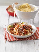 Spaghetti alla bolognese (pasta with a meat sauce, Italy)