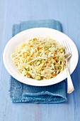Cabbage salad with cucumber, carrots and dill