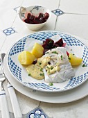 Cod in butter and mustard sauce