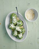 Spinach dumplings with fresh Parmesan cheese