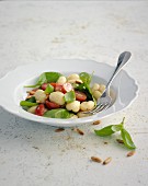 Red and green gnocchi salad