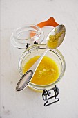 Homemade ginger purée with sunflower oil