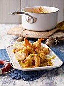 Prawns in a fruity curry sauce