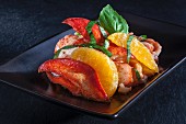 Lobster with oranges and basil