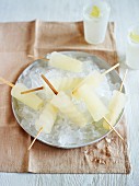 Lemon and ginger ice lollies