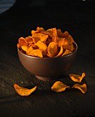 A bowl of sweet potato crisps