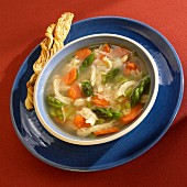 Canja De Galinha (chicken soup with carrots, celery, onions and rice, Brazil)