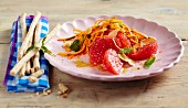 Pink grapefruit and carrot salad