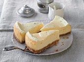 California cheesecake with a biscuit base