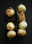 Onions in a net bag