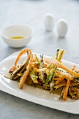 Fish and vegetable tempura