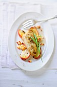 Whitefish fillet with roasted apples