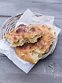 Focaccia with salt and rosemary