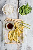 Egg dumplings with soy sauce (China)