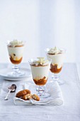 White chocolate trifle with caramel sauce